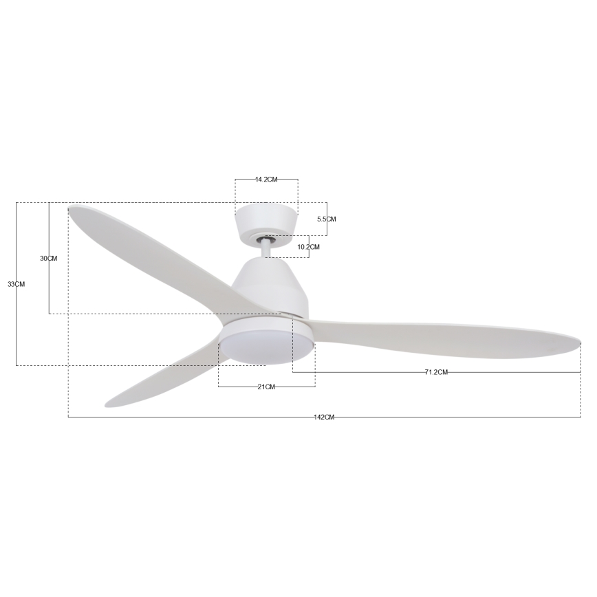 Lucci air 213043 - LED-Deckenventilator WHITEHAVEN GX53/17W/230V weiß + Fernbedienung