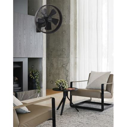 Lucci air 213124 - Wandventilator BREEZE 55W/230V schwarz + Fernbedienung