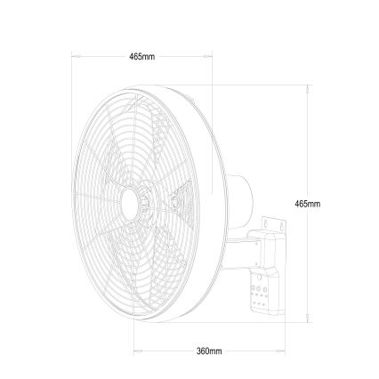 Lucci air 213124 - Wandventilator BREEZE 55W/230V schwarz + Fernbedienung