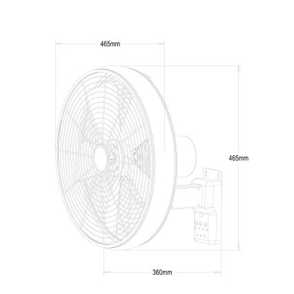 Lucci Air 213128EU - Wandventilator BREEZE 55W/230V weiß Ø 46 cm + Fernbedienung