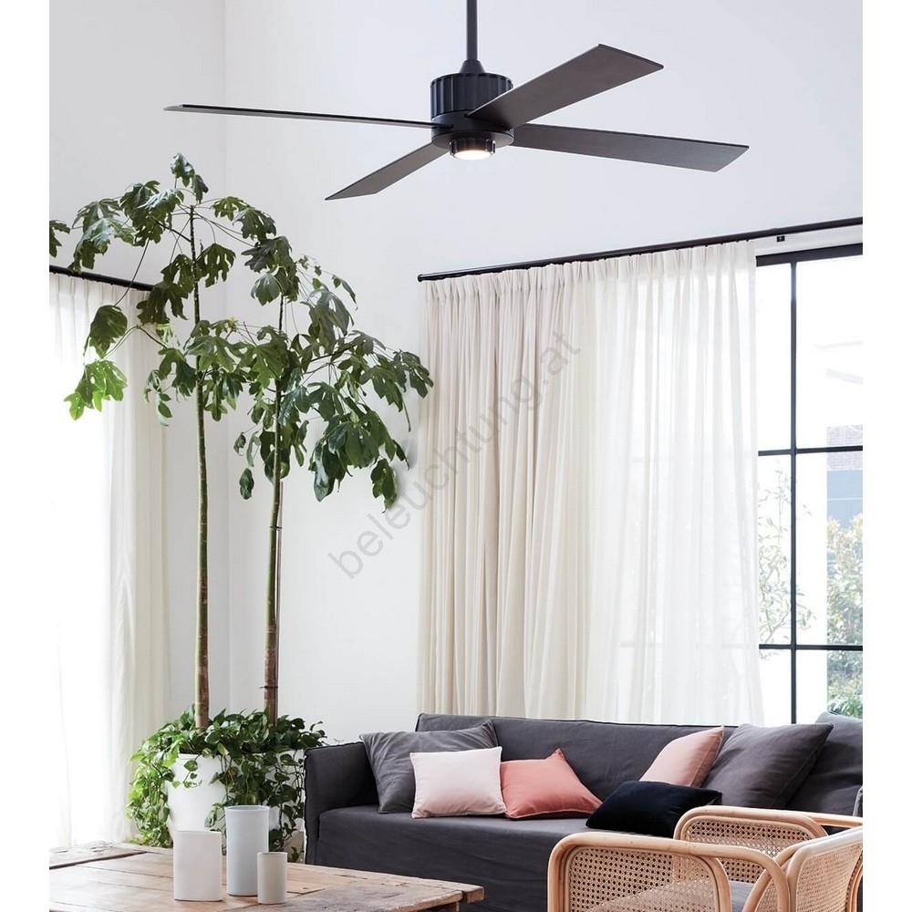 Lucci air 213170 - LED-Deckenventilator NEWPORT, schwarz | Beleuchtung