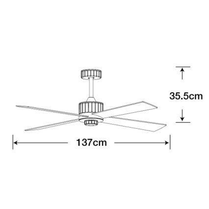 Lucci air 213171 - LED-Deckenventilator NEWPORT Holz/weiß/beige + Fernbedienung