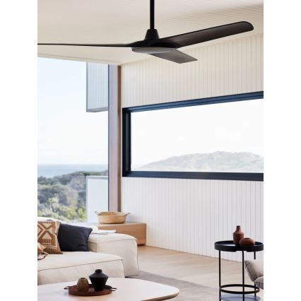 Lucci Air 21321649 - Deckenventilator ABYSS d 142 cm IP66 schwarz + Fernbedienung