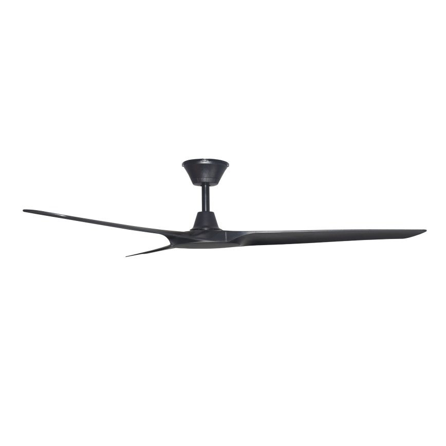 Lucci Air 21321649 - Deckenventilator ABYSS d 142 cm IP66 schwarz + Fernbedienung