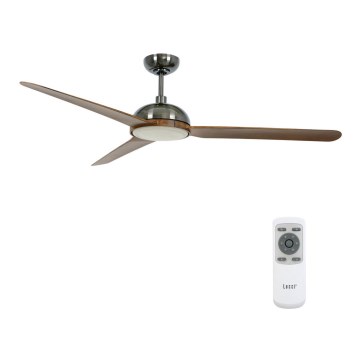 Lucci air 213301 - Dimmbarer LED-Deckenventilator UNIONE 1xGX53/12W/230V braun/glänzendes Chrom + Fernbedienung