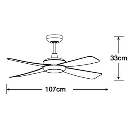 Lucci air 213302 - Dimmbarer LED-Deckenventilator SLIPSTREAM 1xGX53/12W/230V weiß + Fernbedienung