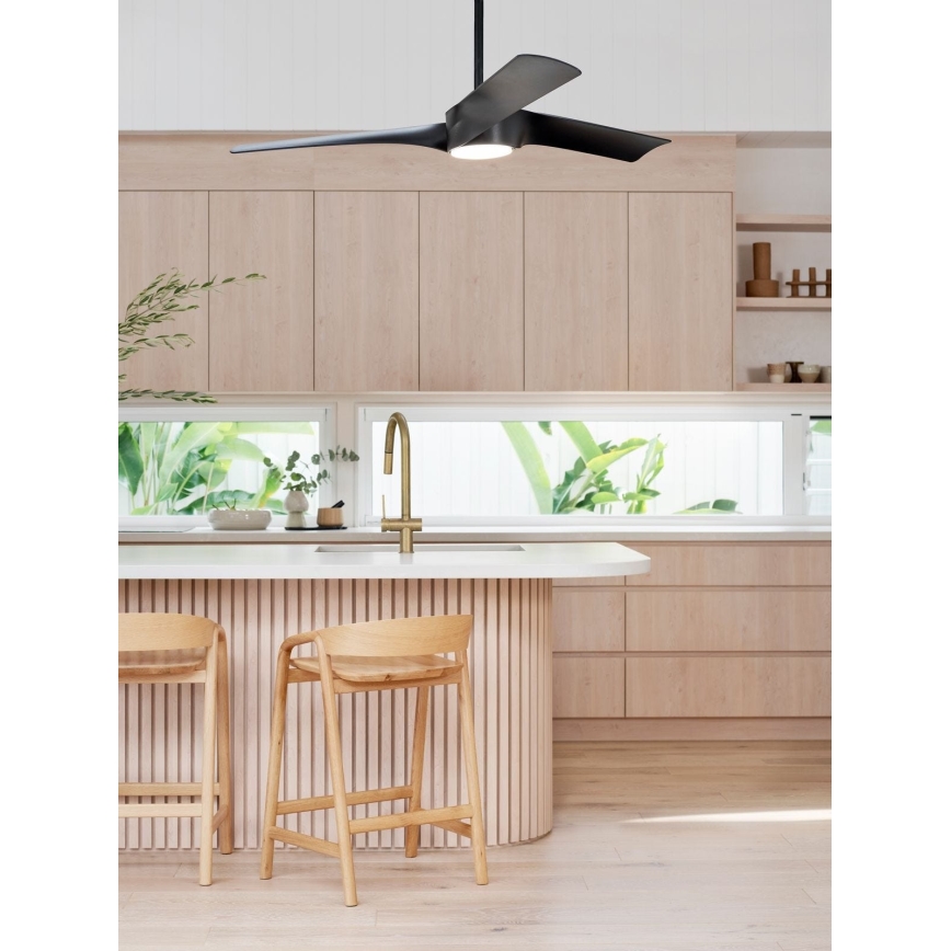 Lucci air 213358 - Dimmbarer LED-Deckenventilator LINE 1xGX53/12W/230V schwarz + Fernbedienung