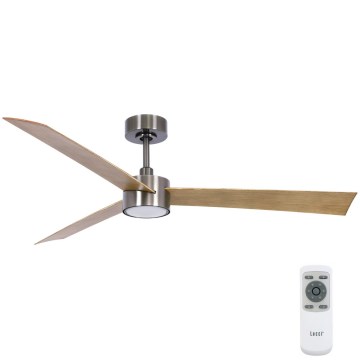 Lucci air 21610449 - Dimmbarer LED-Deckenventilator CLIMATE 1xGX53/12W/230V braun/glänzendes Chrom + Fernbedienung