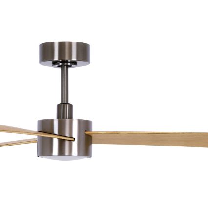 Lucci air 21610449 - Dimmbarer LED-Deckenventilator CLIMATE 1xGX53/12W/230V braun/glänzendes Chrom + Fernbedienung