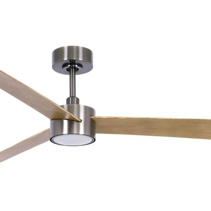 Lucci air 21610449 - Dimmbarer LED-Deckenventilator CLIMATE 1xGX53/12W/230V braun/glänzendes Chrom + Fernbedienung