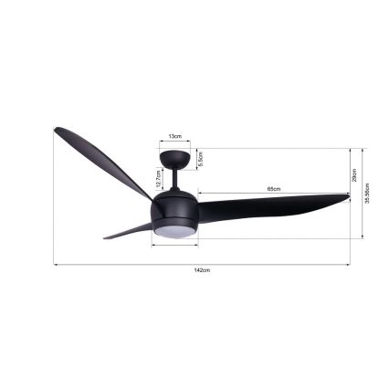 Lucci air 512910 - LED-Deckenventilator AIRFUSION NORDIC LED/20W/230V schwarz + Fernbedienung