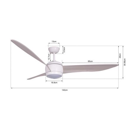 Lucci air 512911 - LED-Deckenventilator AIRFUSION NORDIC LED/20W/230V Holz/weiß + Fernbedienung