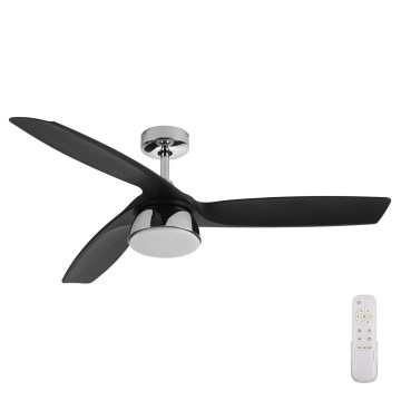 Lucci air 513072 - Dimmbarer LED-Deckenventilator BRONX LED/18W/230V 3000/4000/6000K schwarz/glänzendes Chrom + Fernbedienung