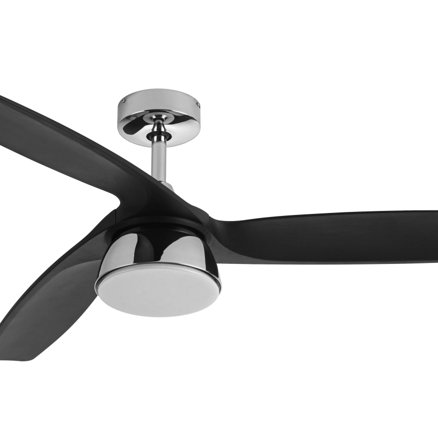 Lucci air 513072 - Dimmbarer LED-Deckenventilator BRONX LED/18W/230V 3000/4000/6000K schwarz/glänzendes Chrom + Fernbedienung
