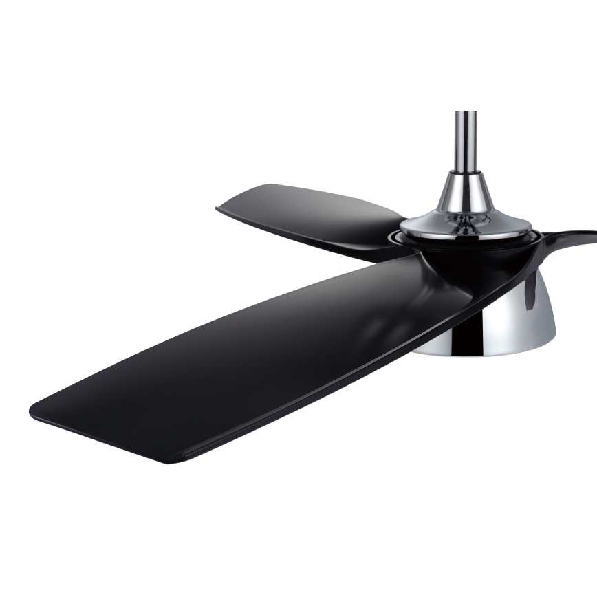 Lucci air 513072 - Dimmbarer LED-Deckenventilator BRONX LED/18W/230V 3000/4000/6000K schwarz/glänzendes Chrom + Fernbedienung
