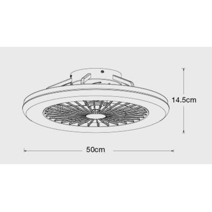 Lucci Air 513200 - Dimmbare LED-Deckenleuchte mit Ventilator OSLO LED/20W/230V 3000/4500/6500K weiß + Fernbedienung