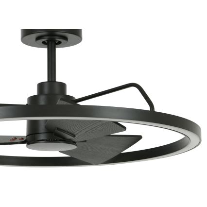 Lucci Air 516124 - Dimmbarer LED-Deckenventilator CESSNA LED/36W/230V 3000/4000/5000K schwarz + Fernbedienung
