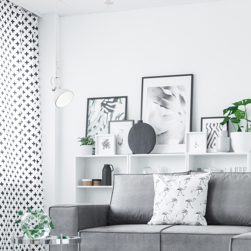 Deckenleuchte an Seil IRMA 1xE14/28W/230V Weiß