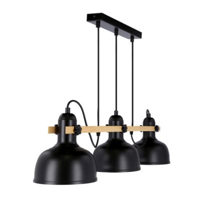 Deckenleuchte an Kabel RENO 3xE27/40W/230V schwarz/braun