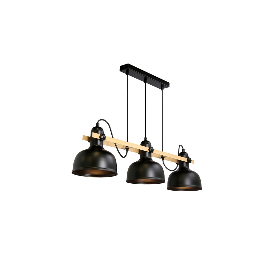 Deckenleuchte an Kabel RENO 3xE27/40W/230V schwarz/braun