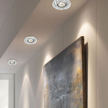 LUXERA 71074 - LED Einbauleuchte CRYSTALS 1xGU10/50W/230V + LED/3W STRIPE