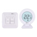 Manueller kabelloser Raumthermostat 230V/16A 2xAA Weiß