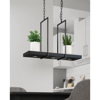 Markslöjd 105780 - LED Dimmbare Hängeleuchte TRAY 3xLED/3W/230V schwarz