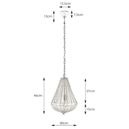 Markslöjd 106118 - Kristall-Hängeleuchte GRÄNSÖ 1xE27/60W/230V