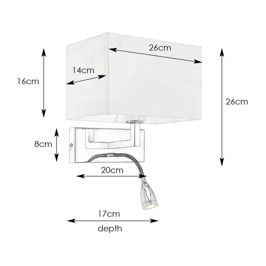 Markslöjd 106308 - LED-Wandleuchte SAVOY LED/3W+E27/60W/230V