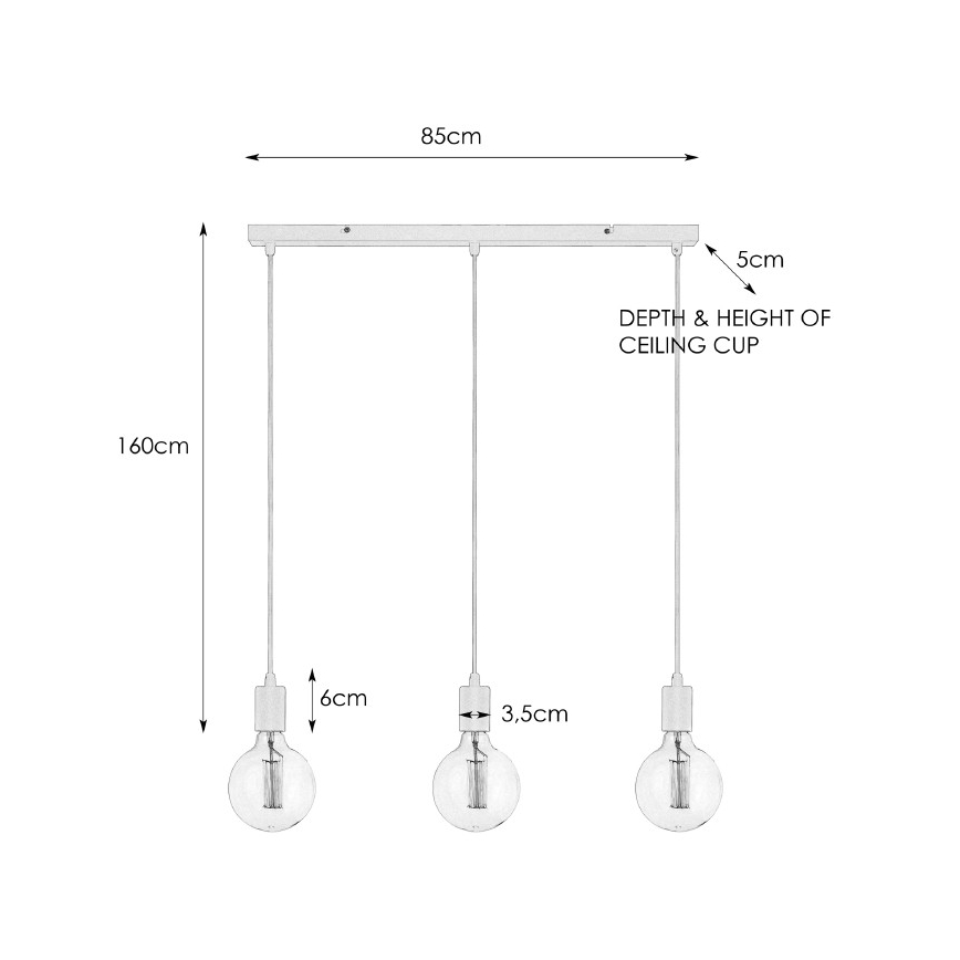 Markslöjd 106335 - Hängeleuchte SKY 3xE27/60W/230V