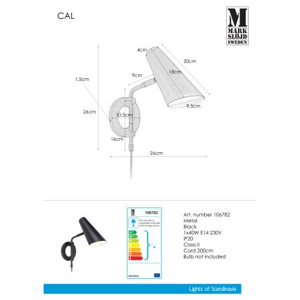 Markslöjd 106782 - Wandbeleuchtung CAL 1xE14/40W/230V