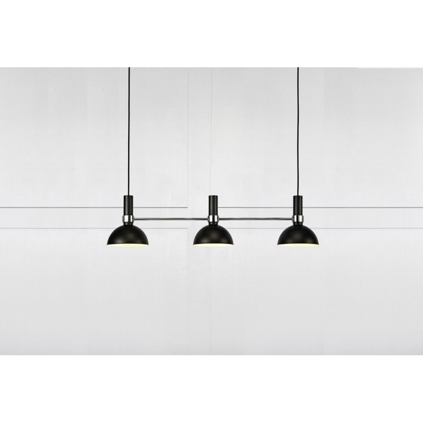 MarStücklöjd 106855 - Hängeleuchte LARRY 3xE27/60W/230V schwarz/chrom glänzend