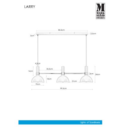 Markslöjd 106855 - Hängeleuchte LARRY 3xE27/60W/230V