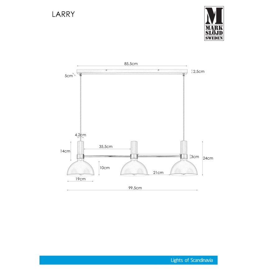 Markslöjd 106855 - Hängeleuchte LARRY 3xE27/60W/230V