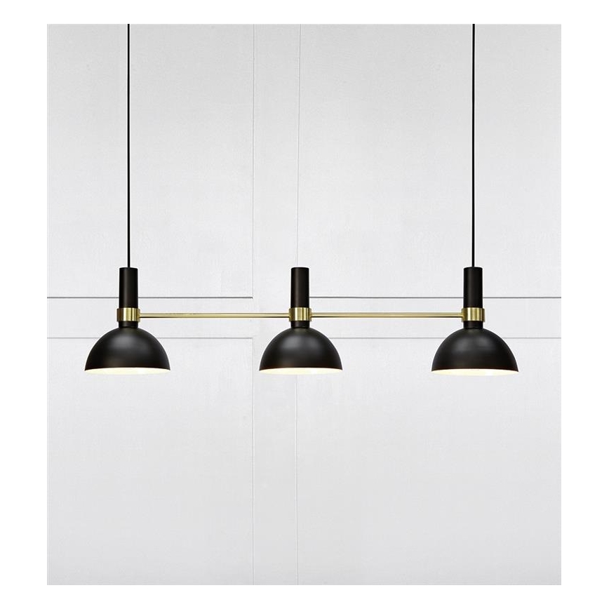 Markslöjd 106971 - Hängeleuchte LARRY 3xE27/60W/230V schwarz/gold