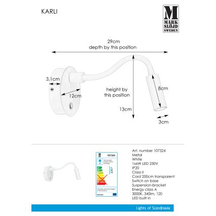Markslöjd 107324 - LED Wandbeleuchtung KARLI LED/6W/230V