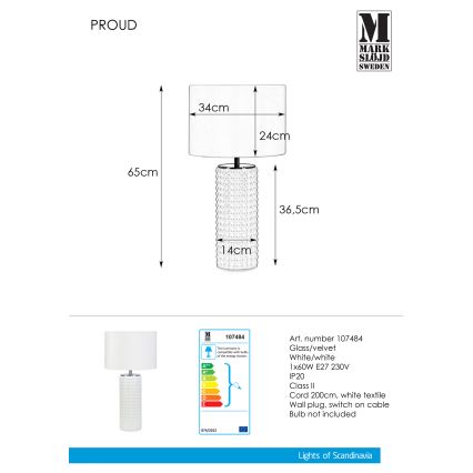 Markslöjd 107484 - Tischlampe PROUD 1xE27/60W/230V