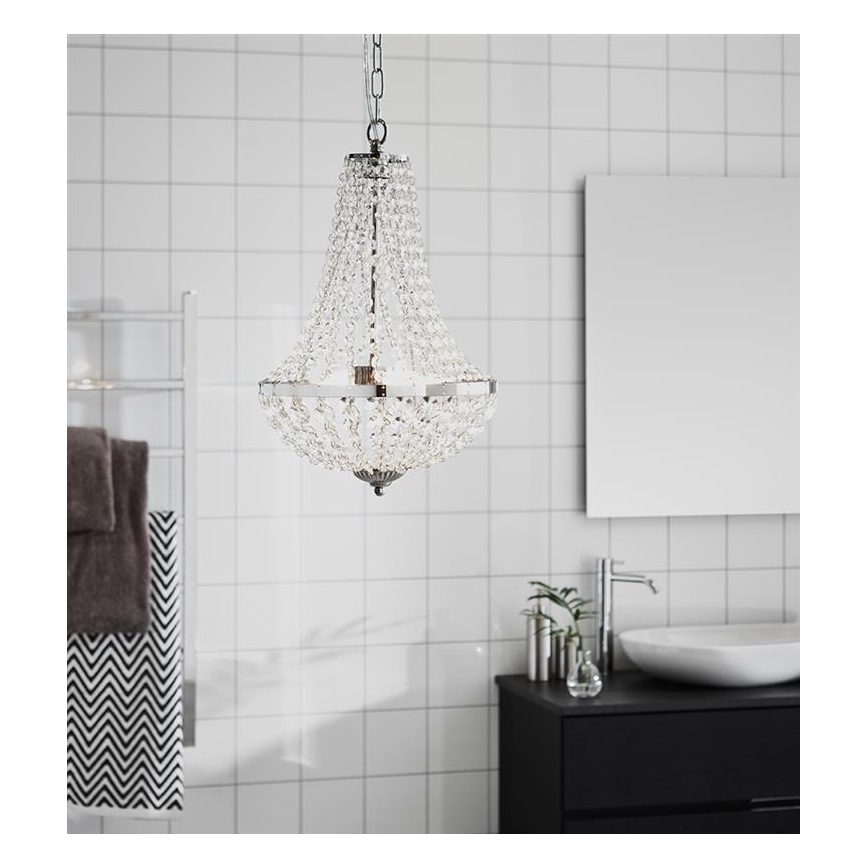 Markslöjd 107550 - Kristall Badezimmer-Hängeleuchte GRÄNSÖ 2xG9/20W/230V IP44