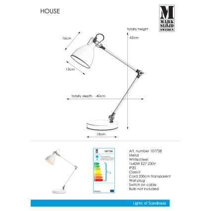 Markslöjd 107738 - Tischlampe HOUSE 1xE27/40W/230V