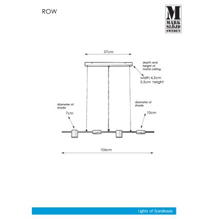 Markslöjd 107746 - Kronleuchter an einer Litze ROW 4xG9/7W/230V