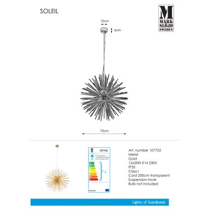 Markslöjd 107752 - Hängeleuchte SOLEIL 12xE14/20W/260V Roségold
