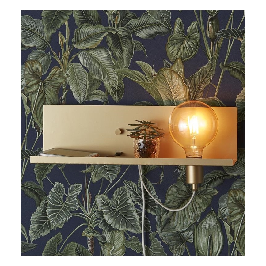 Markslöjd 107791 - Dimmbare Wandleuchte mit USB Steckdose MULTI 1xE27/60W/230V