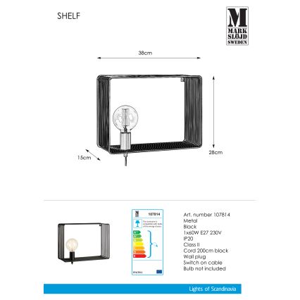Markslöjd 107814 - Wandleuchte SHELF 1xE27/60W/230V