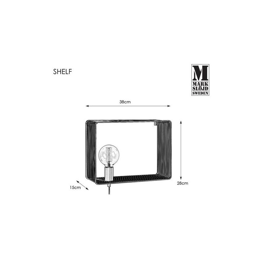 Markslöjd 107815 - Wandleuchte SHELF 1xE27/60W/230V