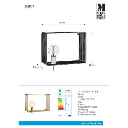 Markslöjd 107815 - Wandleuchte SHELF 1xE27/60W/230V