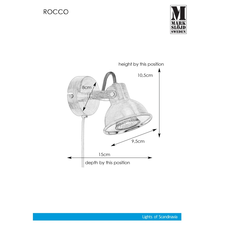 Markslöjd 107853 - Wandscheinwerfer ROCCO 1xGU10/7W/230V