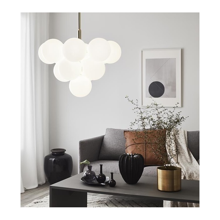 Markslöjd 107903 - Pendelleuchte an Stange MERLOT 13xG9/20W/230V Ø 56 cm weiß/gold