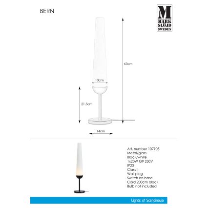 Markslöjd 107905 - Stehlampe BERN 1xG9/20W/230V