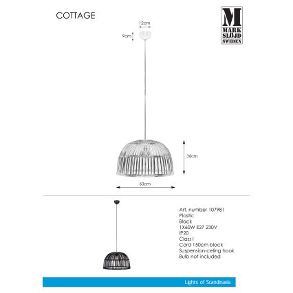 Markslöjd 107981 - Hängeleuchte COTTAGE 1xE27/60W/230V
