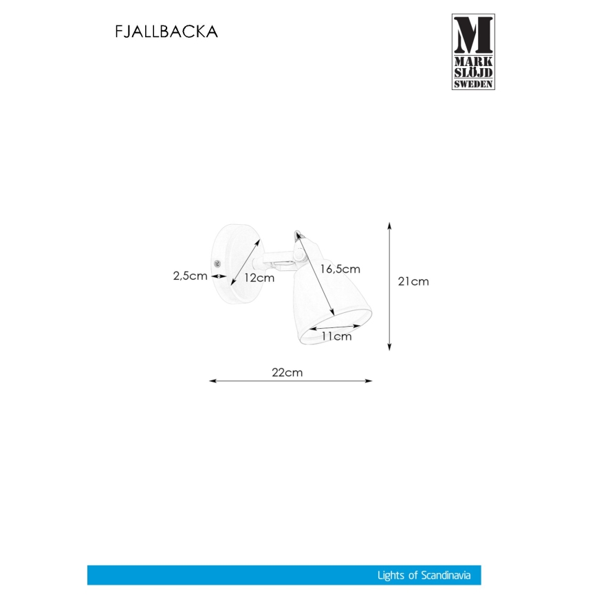 Markslöjd 108082 - Badezimmerwandleuchte FJÄLLBACKA 1xG9/20W/230V IP44